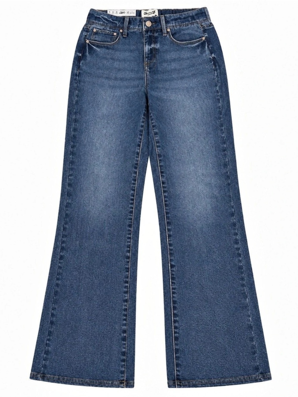 Seven7 Illusion Denim Jean Wide Leg Jeans in Blue Size XS NWT